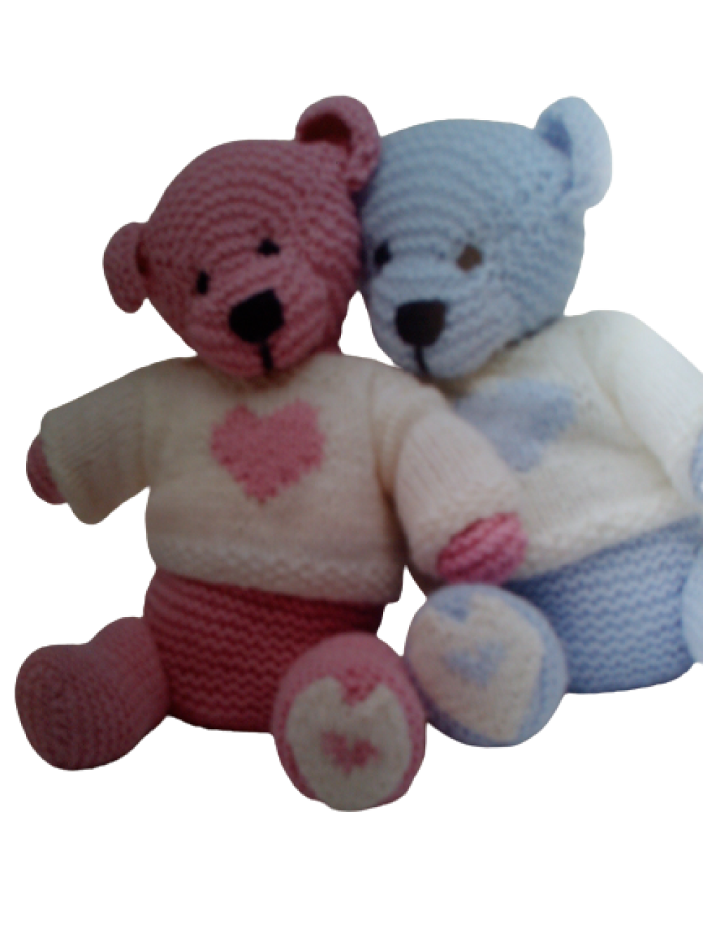 Ours En Tricot Fait Main Aux Aiguilles Rose Et Bleu Un Grand Marche