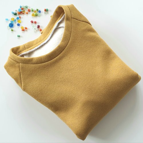 Sweatshirt jaune scintillant pour femme en coton lurex