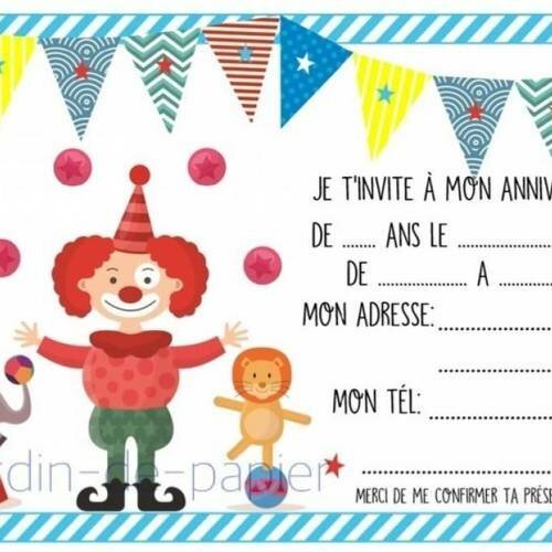 imprimer carte invitation anniversaire Carte D Invitation Anniversaire Enfant A Imprimer Cirque Un imprimer carte invitation anniversaire