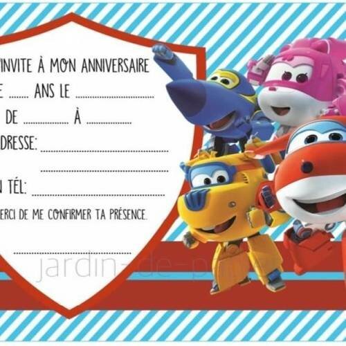 Carte D Invitation Anniversaire Enfant A Imprimer Superwings Un Grand Marche