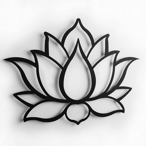 Fleur de lotus en bois massif couleur noire