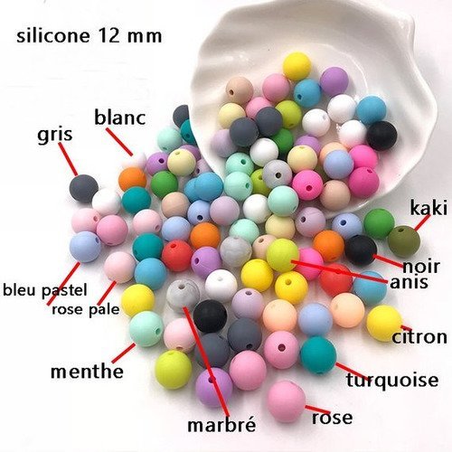 Lettre A Blanc Perle en silicone alphabétique de 12 x 12 mm Lot de 3 perles