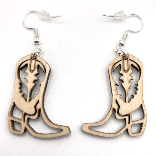 Boucles d'oreilles pendantes bottes de cowboy style country western