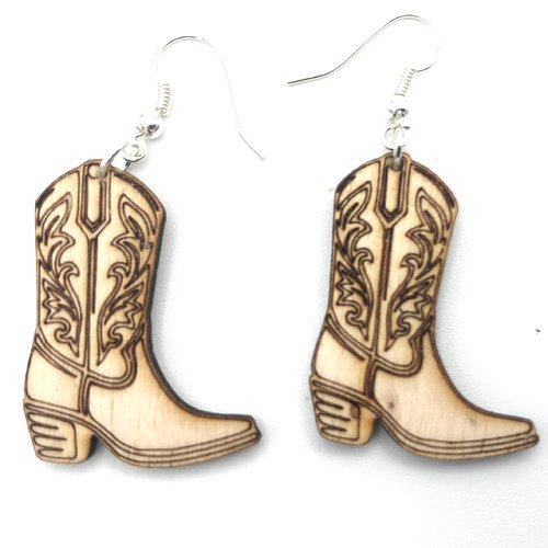 Boucles d'oreilles pendantes bottes de cowboy style country western