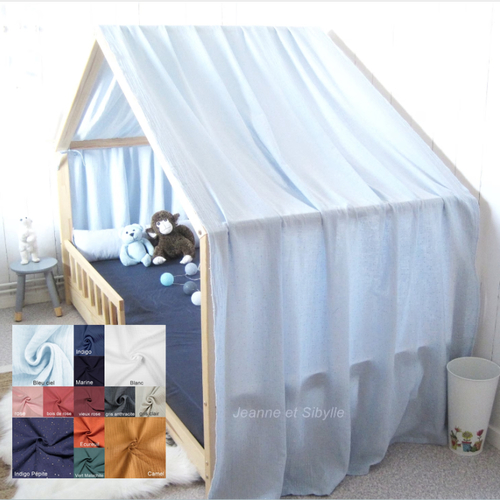Voile de lit cabane, ciel de lit, nombreux coloris compatible avec certain lits cabanes de chez monlitcabane