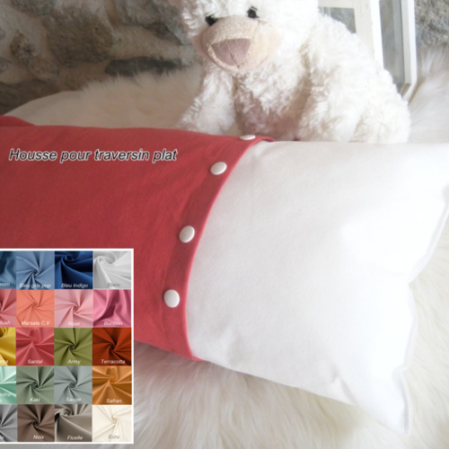 16-17 cm de hauteur, housse seule en coton oeco-tex à pressions colorées, nombreux coloris