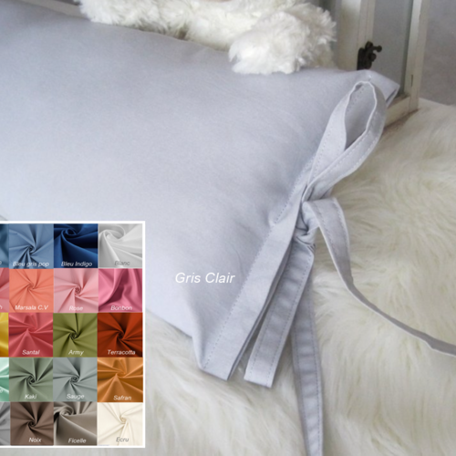 16-17 cm traversin coussin plat, contour de lit avec lanières d'attache, tour de lit cabane montessori ou lit classique à barreaux.