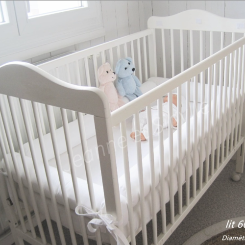 Tour de lit 60x120 4 boudins cylindrique diamètre 10 cm avec lanières d'attache