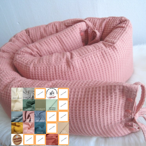 Tour de lit longeur 190 cm avec housse amovible hauteur 22 cm