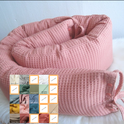 Tour de lit longeur 190 cm avec housse amovible hauteur 22 cm