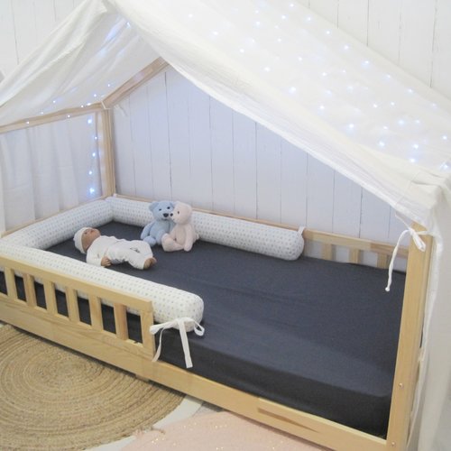 Prix confection - ciel de lit cabane toile de lit cabane voile de lit sur mesure avec votre tissu - le plaisir de tout assortir !