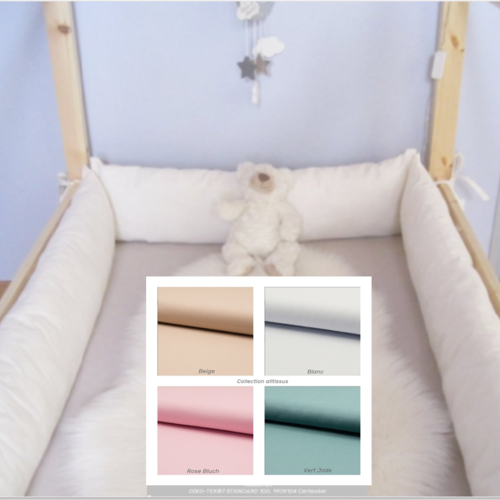 Tour de lit hauteur 20-22 cm - trois longueurs disponibles en quatre couleurs