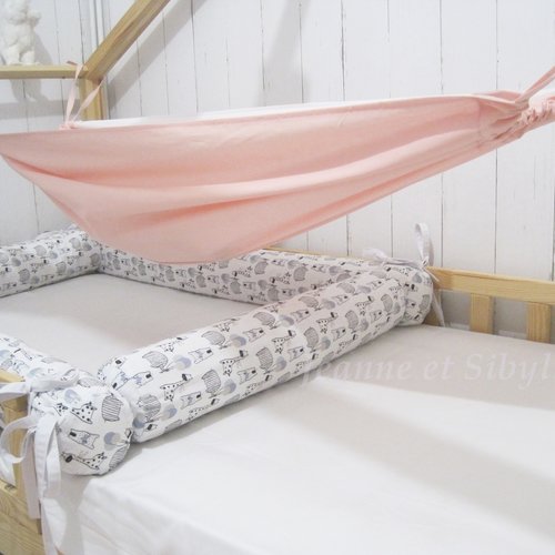Hamac rose de lit cabane 90x190 pour bébé ou enfant