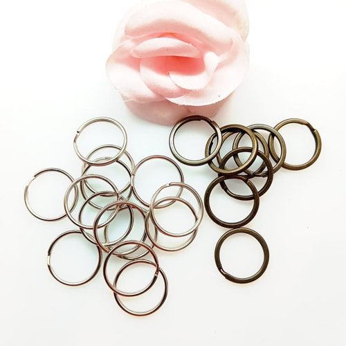 Anneaux porte-clef en métal 20 mm par 20