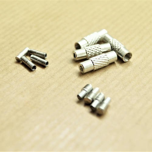 Fermoirs bijoux en métal argenté pour collier et bracelet câble, 13*6*5 mm