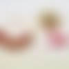 Kit paire supports boucle d'oreilles créoles dorées, perles intercalaires ovales, rondes fuchsia 18*19 mm