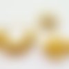 Kit paire supports boucle d'oreilles créoles dorées, perles intercalaires ovales, rondes jaunes 18*19 mm