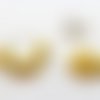 Kit paire supports boucle d'oreilles créoles argentées, perles intercalaires ovales, rondes jaunes 18*19 mm
