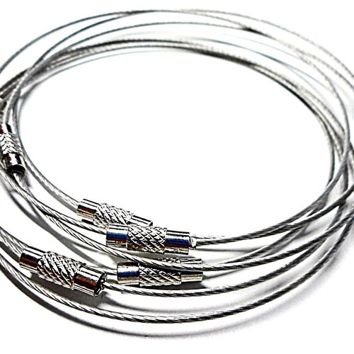 Lot de 4 supports bracelets joncs fil mémoire argentés