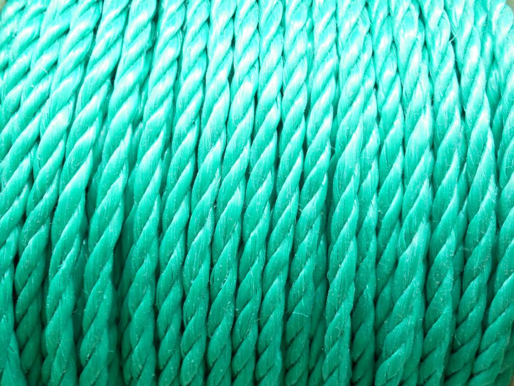 Lot de 2 mètres de corde nylon 3 brins verte 6 mm - Un grand marché