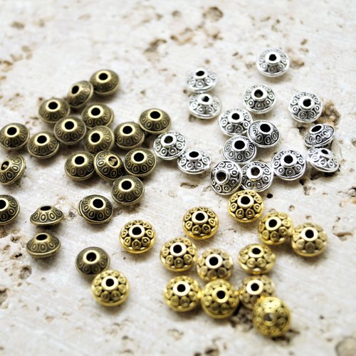 Perles intercalaires ovales métal 6 mm par 10
