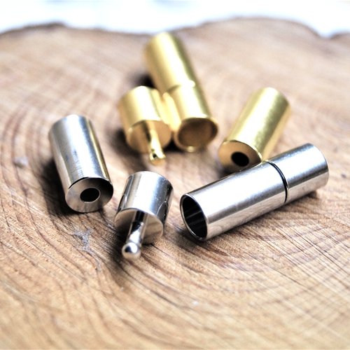 Lot de 2 embouts fermoirs tubes 4mm