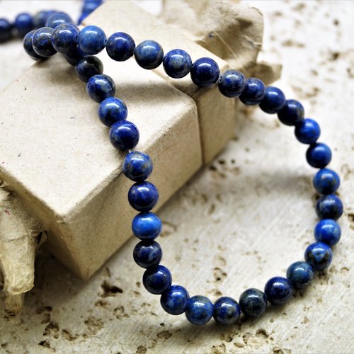 Perles lapis lazuli naturelles a 6 mm