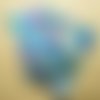10 pochettes organza multicolore fond bleu avec lien de serrage