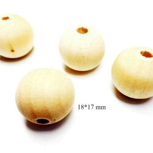 Perles en bois naturel 18*17 mm