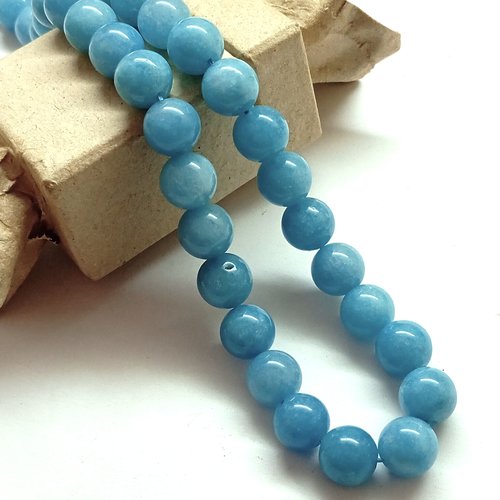 Perles aigue-marine bleur 10 mm