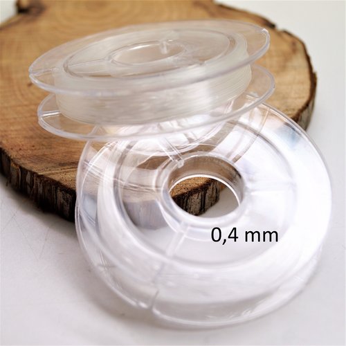 Fil élastique transparent 0,4 mm en bobine de 10 mètres