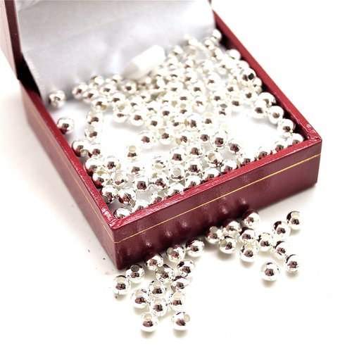 Perles intercalaires argentées (2mm, 3mm, 4mm, 5mm) par lot de 200