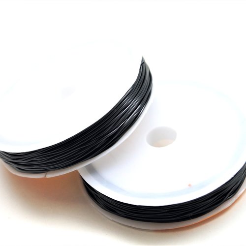 Fil nylon élastique noir pour bijoux (0,4mm à 1mm)