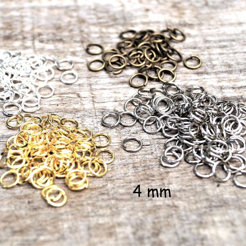 Anneaux de jonction ouverts 4 mm (lot de 200)