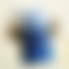 Pompons glands à franges soie  bleu 13 cm par 5