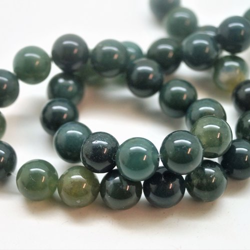 Perles agate mousse 8 mm