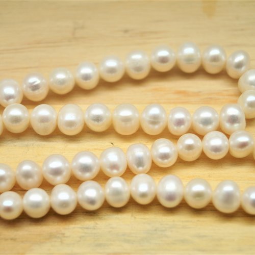 Perles d'eau douce blanches 5/6 mm