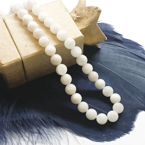 Perles pierre de lune blanche naturelle 6mm