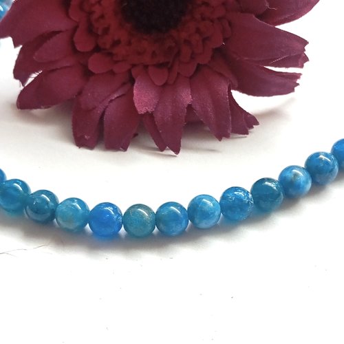Perles apatite bleu 6 mm