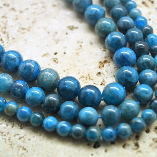 Perles apatite bleu 8 mm