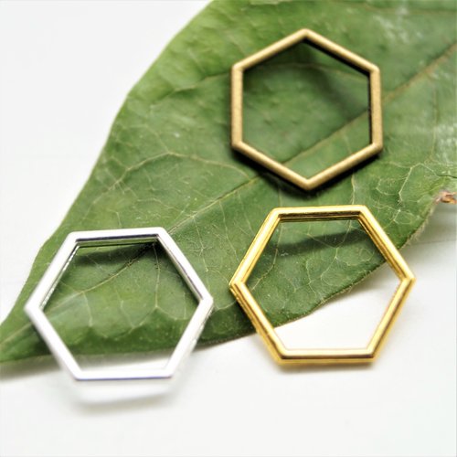 Connecteurs bijoux 17*15 m hexagone alvéole d'abeille par 10