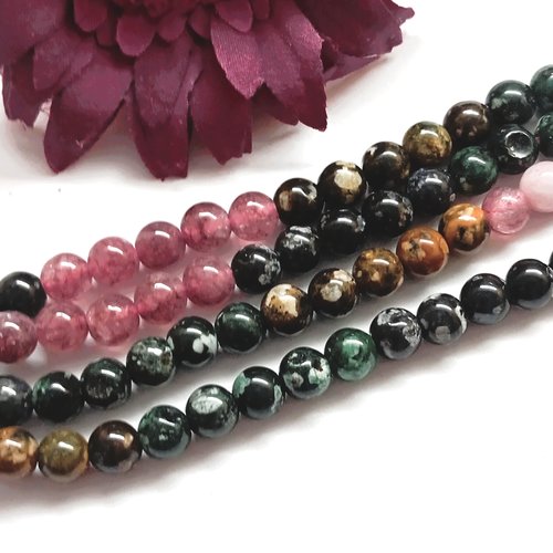 Perles tourmaline 6 mm