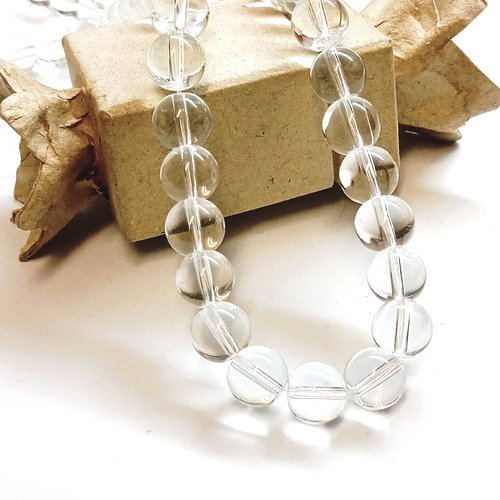 Perles rondes en cristal de roche naturel 10mm