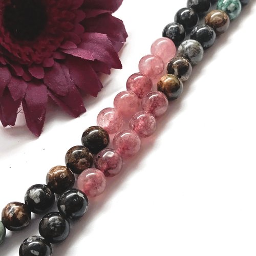 Perles tourmaline 8 mm