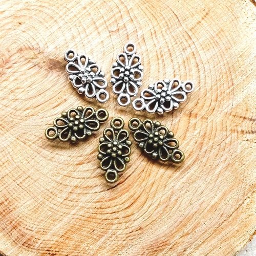 Connecteurs bijoux fleurs 16*8 mm par 10