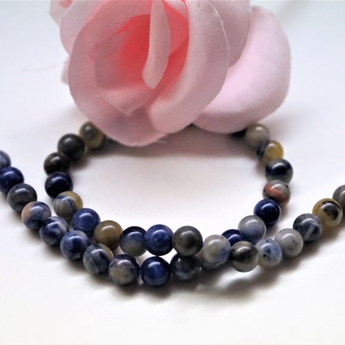 Perles sodalite bleue 6 mm