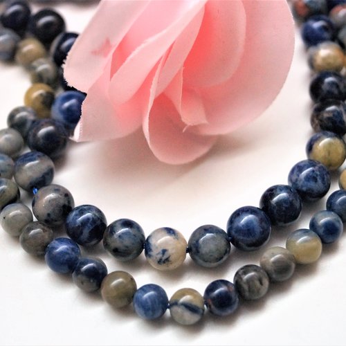 Perles sodalite bleue 10 mm