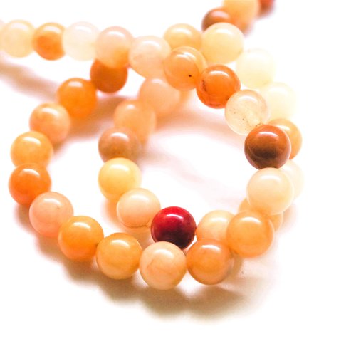 Perles rondes 8 mm aventurine jaune