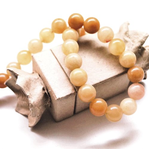 Perles rondes 8 mm aventurine jaune