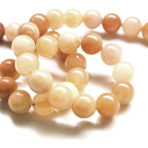 Perles rondes 10 mm aventurine jaune